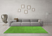 Machine Washable Abstract Green Contemporary Area Rugs in a Living Room,, wshcon1068grn