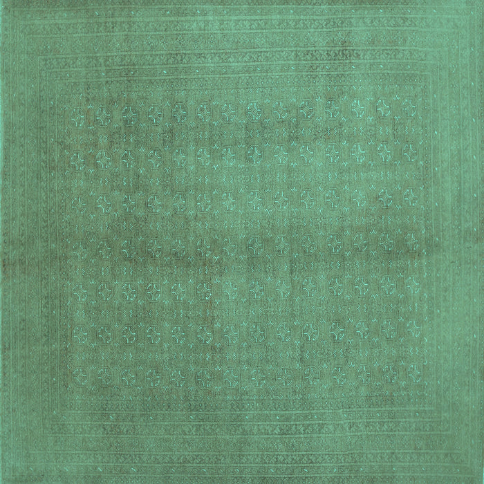Square Machine Washable Abstract Turquoise Contemporary Area Rugs, wshcon1068turq
