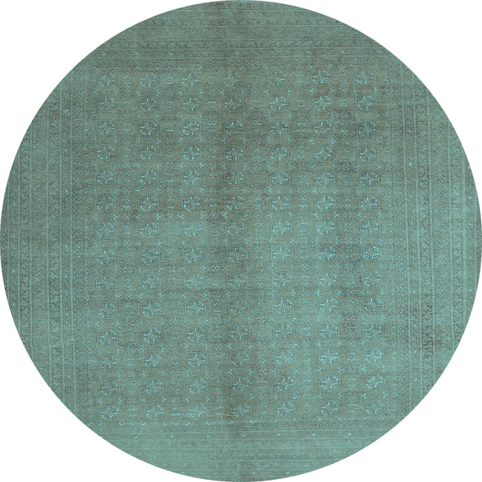 Round Machine Washable Abstract Light Blue Contemporary Rug, wshcon1068lblu