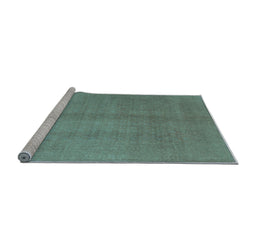 Sideview of Machine Washable Abstract Light Blue Contemporary Rug, wshcon1068lblu