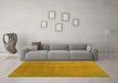 Machine Washable Abstract Yellow Contemporary Rug in a Living Room, wshcon1068yw