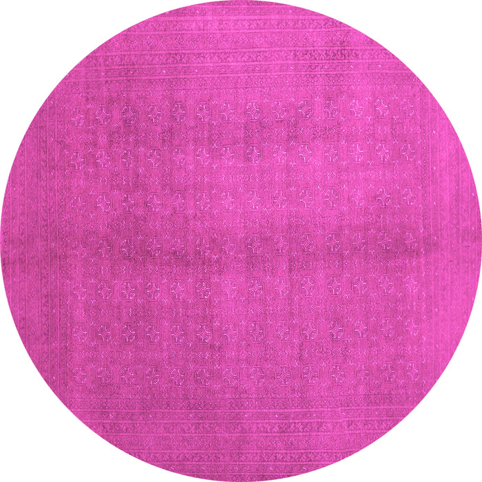 Round Abstract Pink Contemporary Rug, con1068pnk