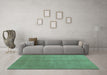 Machine Washable Abstract Turquoise Contemporary Area Rugs in a Living Room,, wshcon1068turq