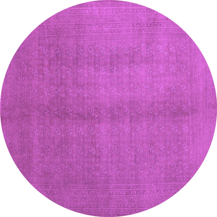 Round Abstract Purple Contemporary Rug, con1068pur