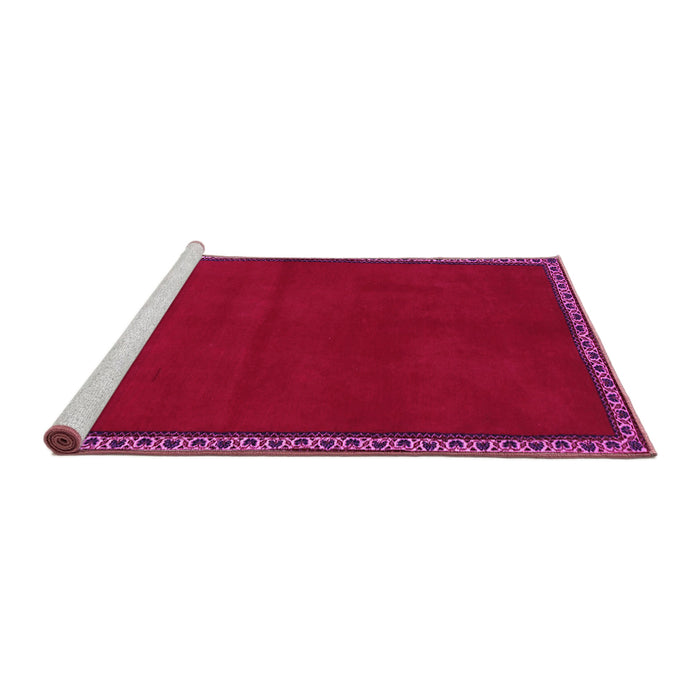 Sideview of Machine Washable Abstract Pink Contemporary Rug, wshcon1069pnk