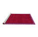 Sideview of Machine Washable Abstract Pink Contemporary Rug, wshcon1069pnk