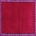 Square Machine Washable Abstract Pink Contemporary Rug, wshcon1069pnk