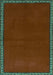 Abstract Turquoise Contemporary Rug, con1069turq