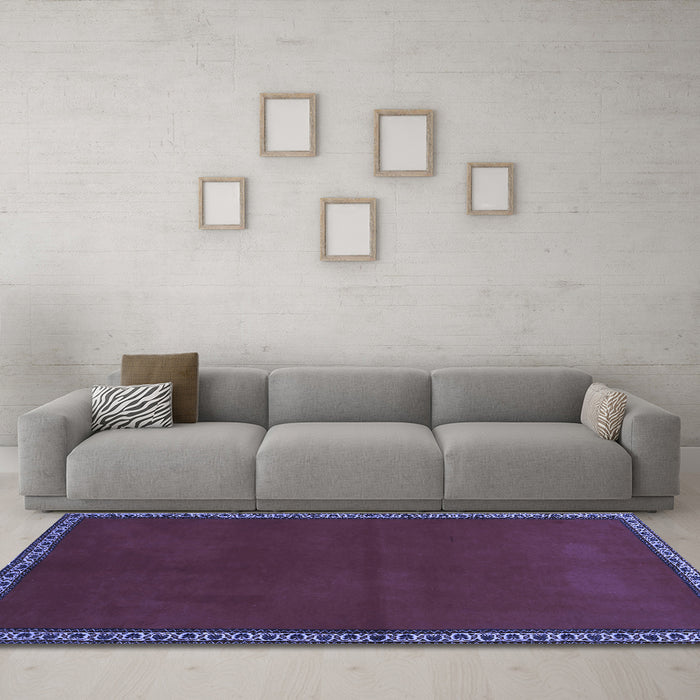Machine Washable Abstract Blue Contemporary Rug in a Living Room, wshcon1069blu