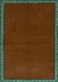 Machine Washable Abstract Turquoise Contemporary Area Rugs, wshcon1069turq