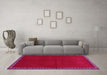 Machine Washable Abstract Pink Contemporary Rug in a Living Room, wshcon1069pnk