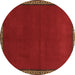 Round Abstract Brown Contemporary Rug, con1069brn