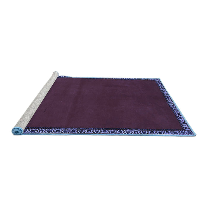 Sideview of Machine Washable Abstract Blue Contemporary Rug, wshcon1069blu