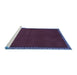 Sideview of Machine Washable Abstract Blue Contemporary Rug, wshcon1069blu