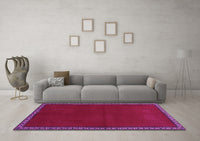 Machine Washable Abstract Purple Contemporary Rug, wshcon1069pur