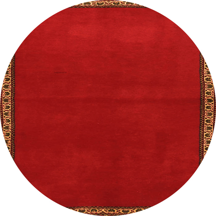 Square Abstract Orange Contemporary Rug, con1069org