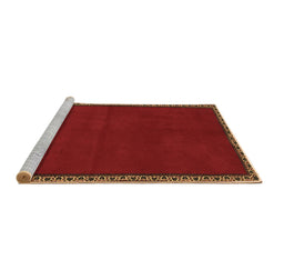 Sideview of Machine Washable Abstract Brown Contemporary Rug, wshcon1069brn