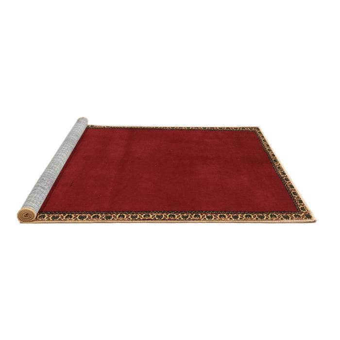 Sideview of Machine Washable Abstract Brown Contemporary Rug, wshcon1069brn