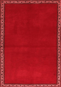 Abstract Red Contemporary Rug, con1069red