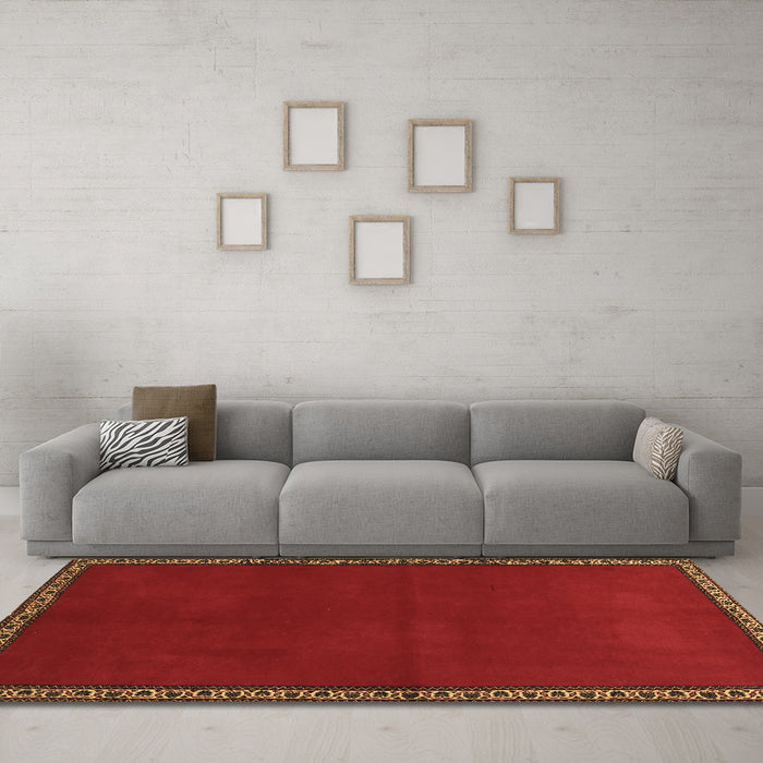 Machine Washable Abstract Brown Contemporary Rug in a Living Room,, wshcon1069brn