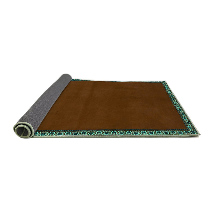 Sideview of Abstract Turquoise Contemporary Rug, con1069turq