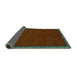 Sideview of Abstract Turquoise Contemporary Rug, con1069turq