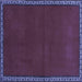 Square Abstract Blue Contemporary Rug, con1069blu