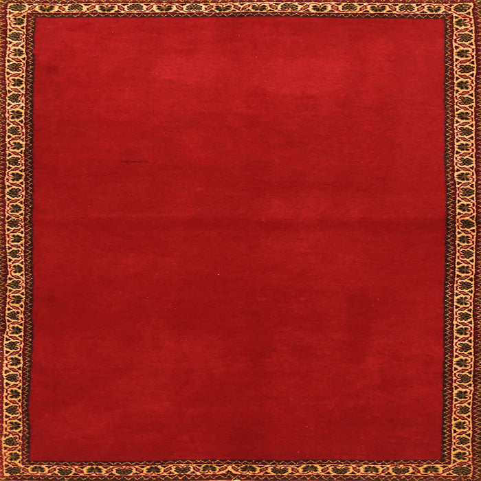 Serging Thickness of Abstract Orange Contemporary Rug, con1069org