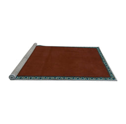 Sideview of Machine Washable Abstract Light Blue Contemporary Rug, wshcon1069lblu