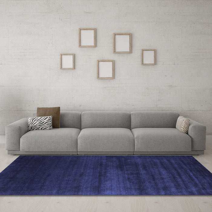 Machine Washable Abstract Blue Contemporary Rug in a Living Room, wshcon106blu