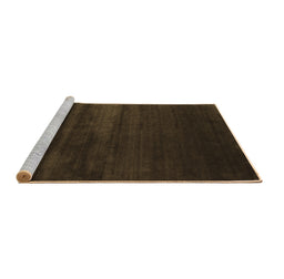 Sideview of Machine Washable Abstract Brown Contemporary Rug, wshcon106brn