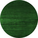 Square Abstract Green Contemporary Rug, con106grn