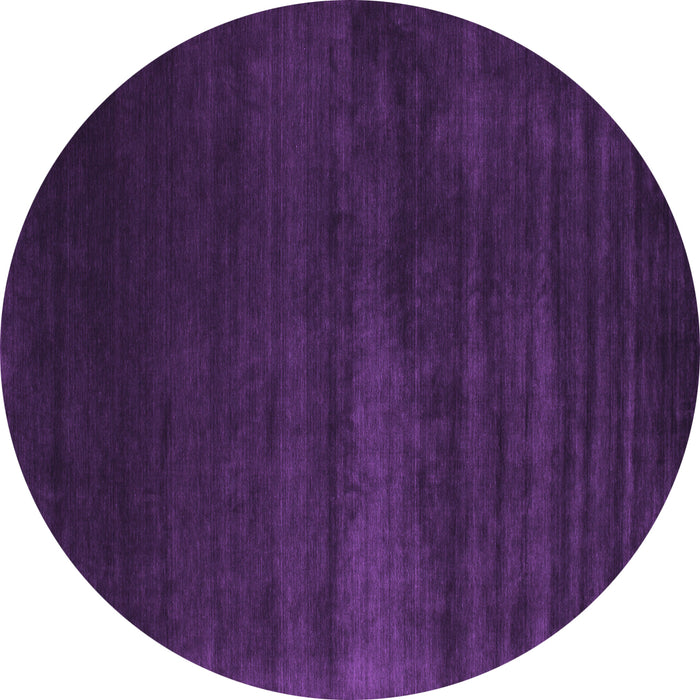 Round Machine Washable Abstract Purple Contemporary Area Rugs, wshcon106pur