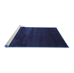 Sideview of Machine Washable Abstract Blue Contemporary Rug, wshcon106blu