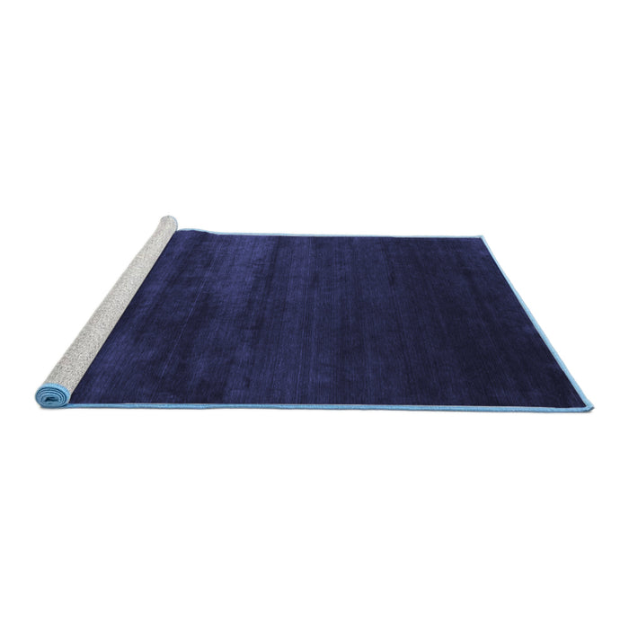 Sideview of Machine Washable Abstract Blue Contemporary Rug, wshcon106blu