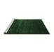 Sideview of Machine Washable Abstract Emerald Green Contemporary Area Rugs, wshcon106emgrn