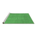 Sideview of Machine Washable Abstract Emerald Green Contemporary Area Rugs, wshcon1070emgrn