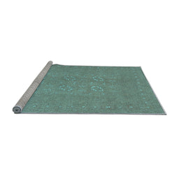 Sideview of Machine Washable Abstract Light Blue Contemporary Rug, wshcon1070lblu