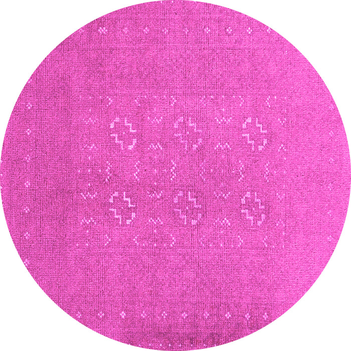 Round Abstract Pink Contemporary Rug, con1070pnk