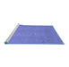 Sideview of Machine Washable Abstract Blue Contemporary Rug, wshcon1070blu