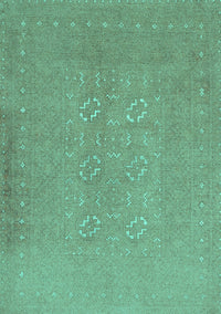 Abstract Turquoise Contemporary Rug, con1070turq