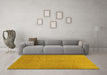 Machine Washable Abstract Yellow Contemporary Rug in a Living Room, wshcon1070yw