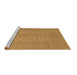 Sideview of Machine Washable Abstract Brown Contemporary Rug, wshcon1070brn