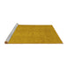 Sideview of Machine Washable Abstract Yellow Contemporary Rug, wshcon1070yw