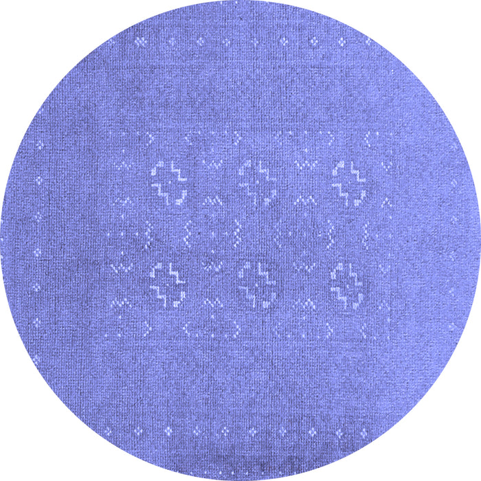 Round Machine Washable Abstract Blue Contemporary Rug, wshcon1070blu