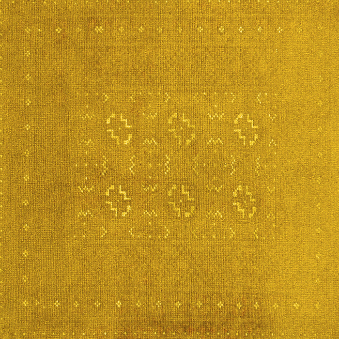 Square Machine Washable Abstract Yellow Contemporary Rug, wshcon1070yw