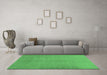 Machine Washable Abstract Emerald Green Contemporary Area Rugs in a Living Room,, wshcon1070emgrn