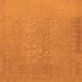 Round Machine Washable Abstract Orange Contemporary Area Rugs, wshcon1070org