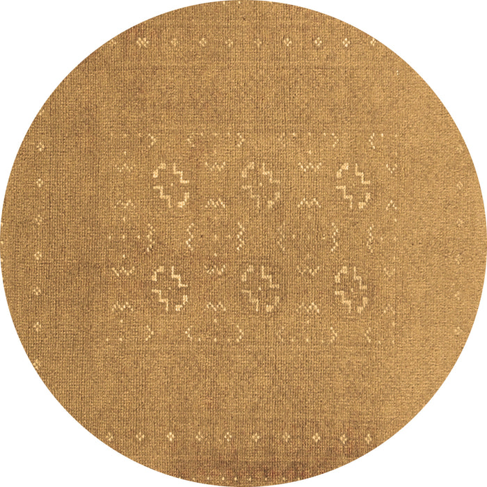 Round Machine Washable Abstract Brown Contemporary Rug, wshcon1070brn
