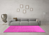 Machine Washable Abstract Pink Contemporary Rug, wshcon1070pnk